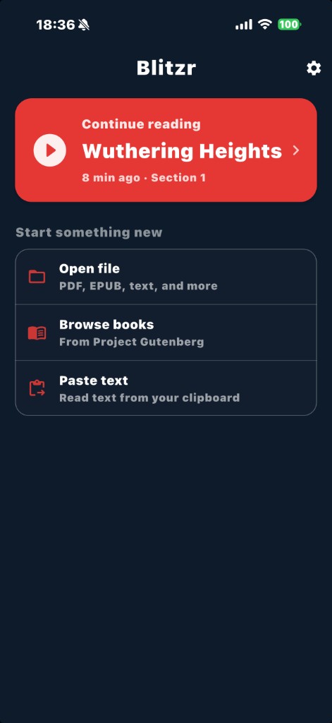 Blitzr reader