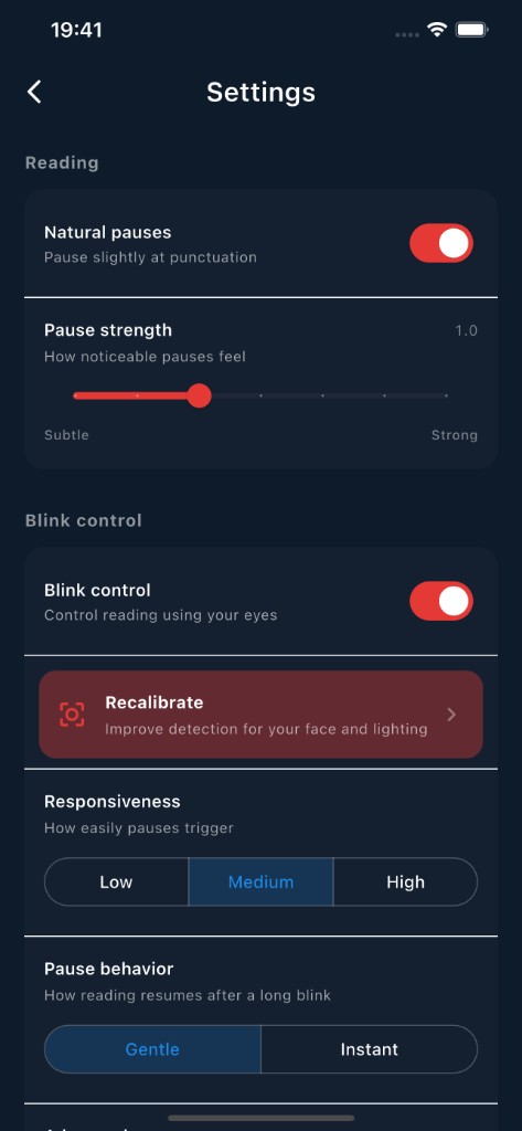 Blitzr settings